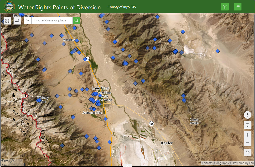 Points of Water Diversion Map