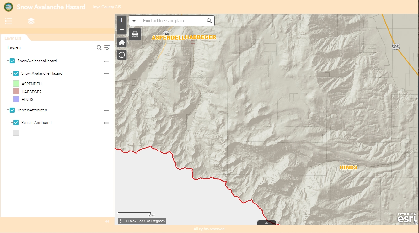 image of avalanche hazard map