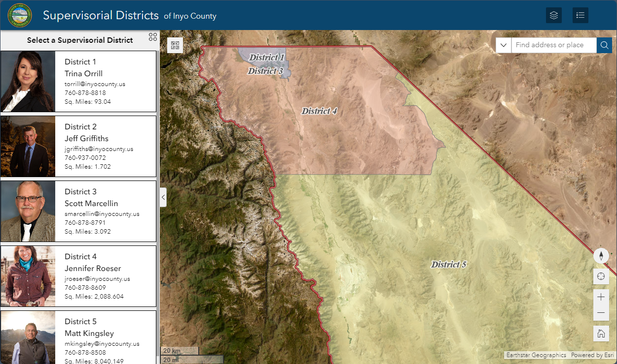 Map of Supervisorial Districts