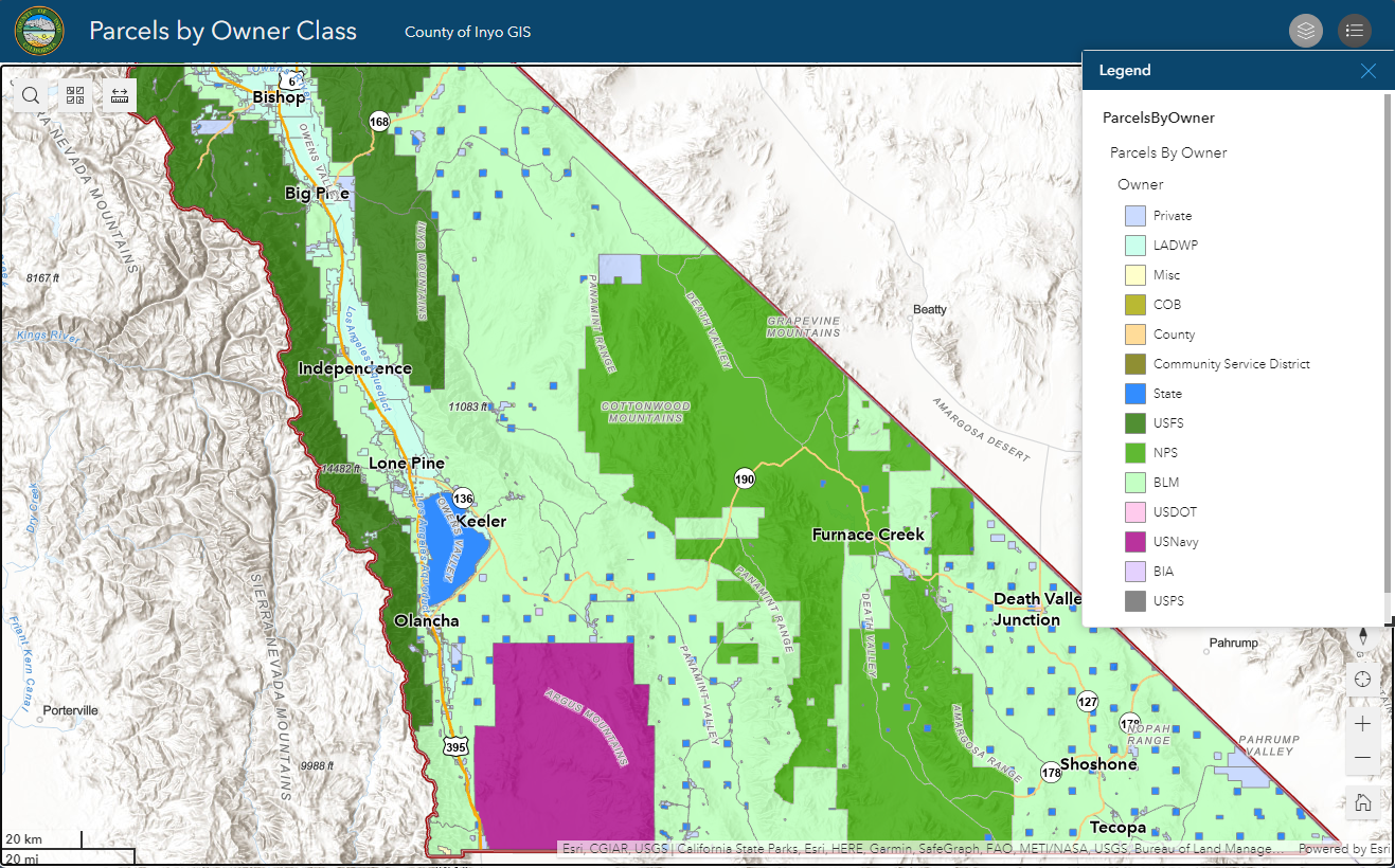 Map of parcel ownership