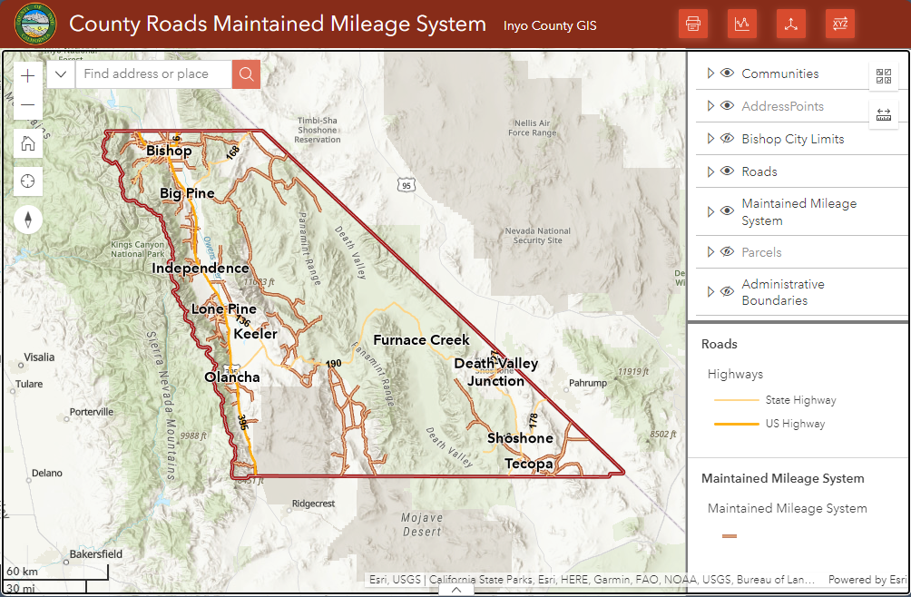 Maintained Mileage System County Roads