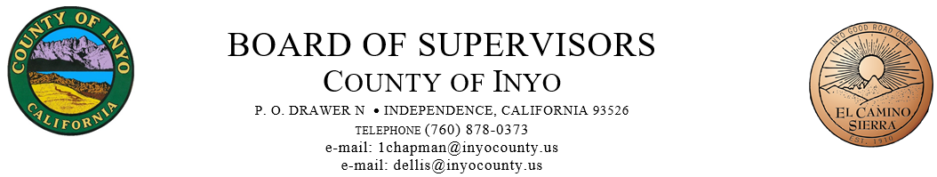 Inyo County Board of Supervisors Press Release