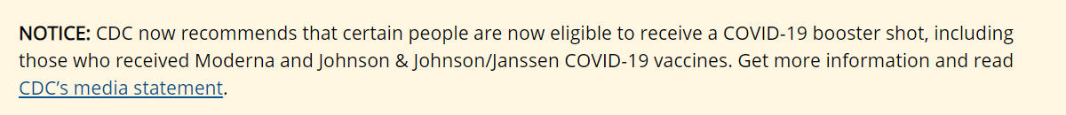 CDC - Who Is Eligible for a COVID-19 Vaccine Booster Shot?
