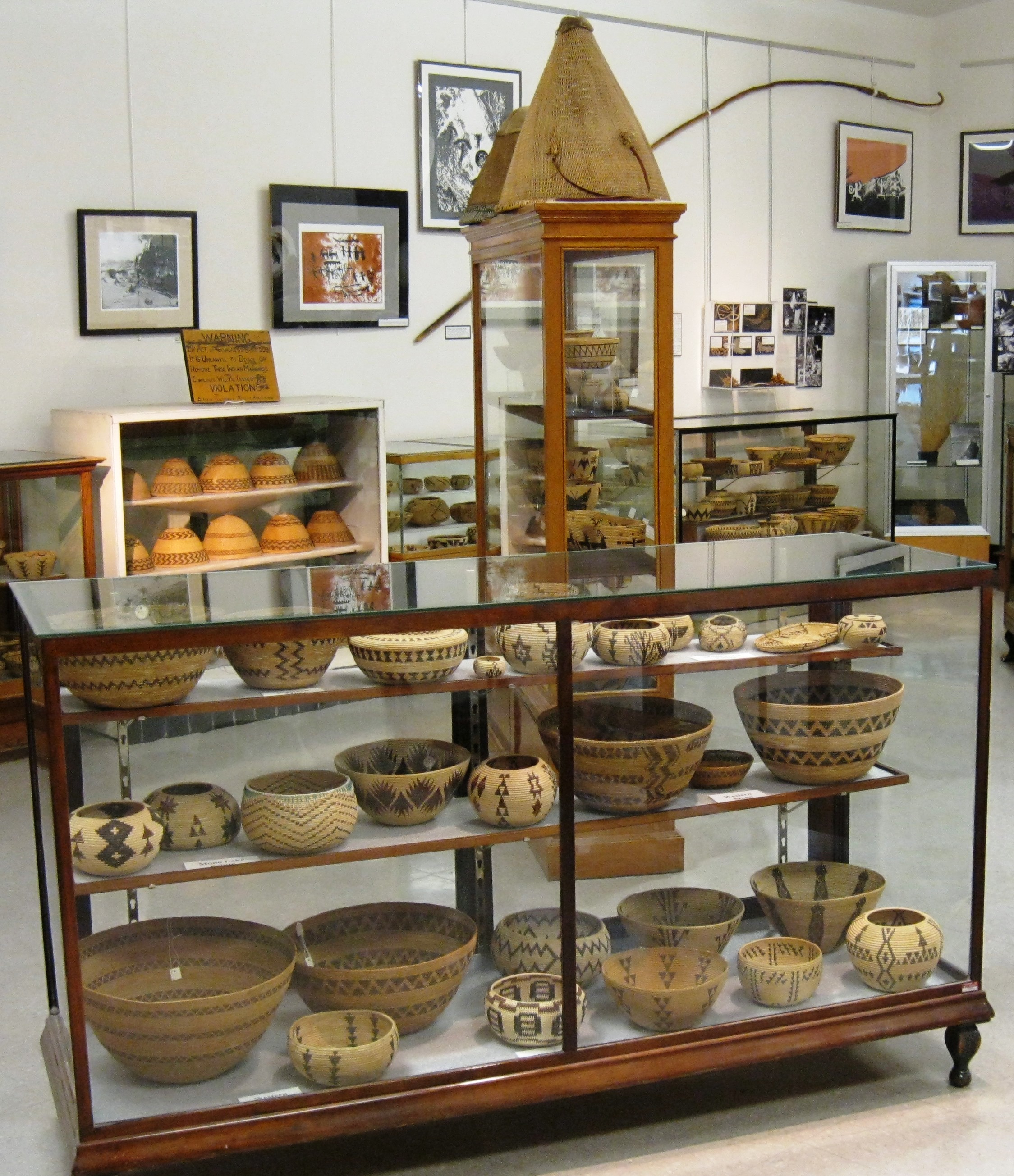 The museum has about 400 Owens Valley Paiute and Panamint Shoshone baskets on display.