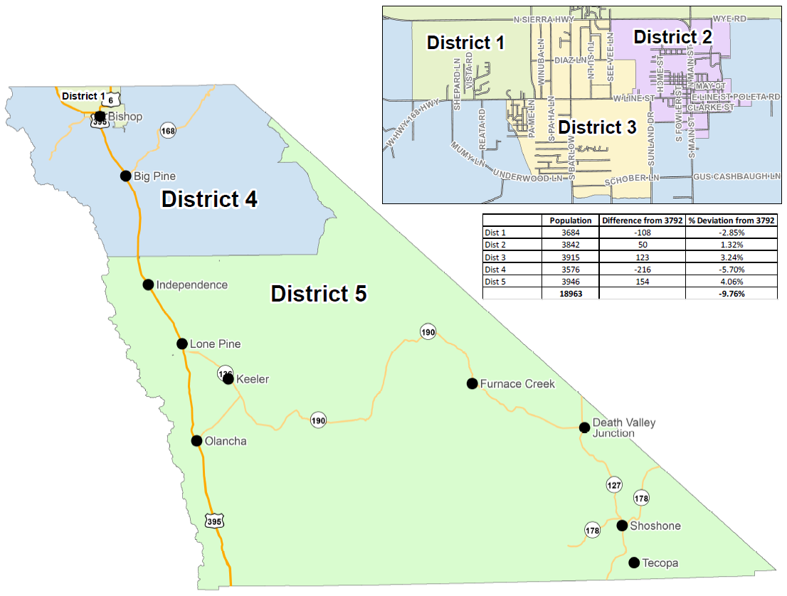 Inyo Redistricting Map