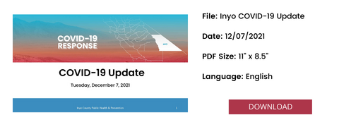 Inyo County COVID-19 Update: Tue. 12/07/2021