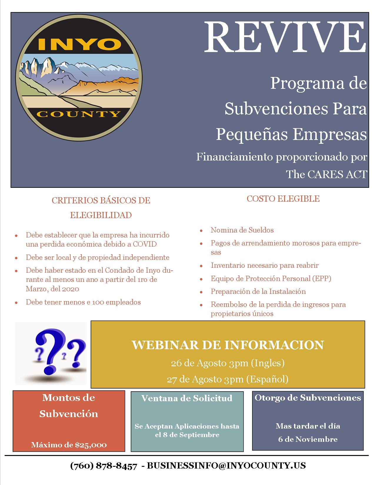 REVIVE Webinar Informativo en Español