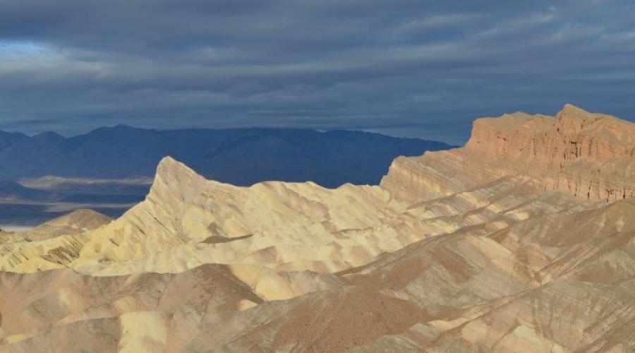 Sun on Zabriski Point in Death Valley.