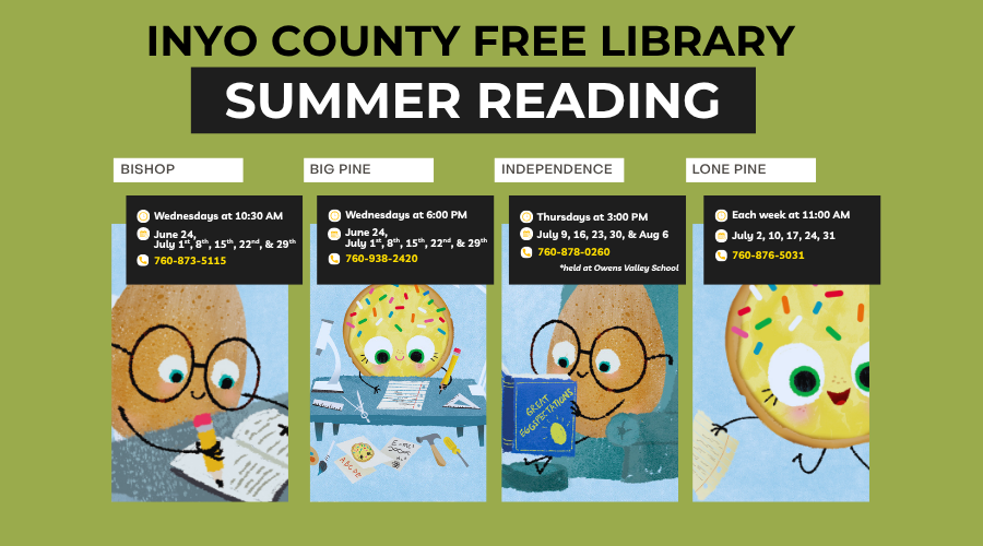 Inyo County Free Library Summer Reading Program Schedule for 2026