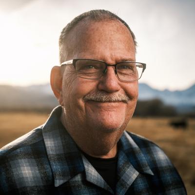 Man standing in pasture