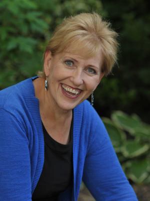 Woman in blue sweater