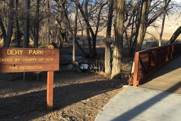 Picture of Dehy Park sign by creek