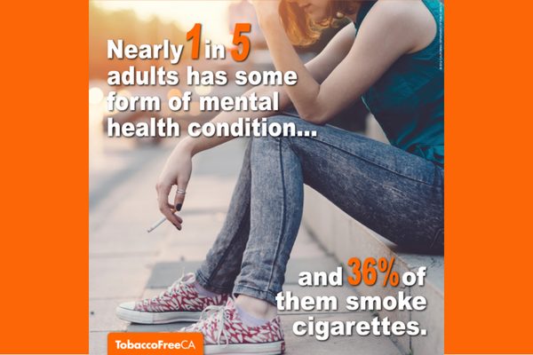 36% of individuals diagnosed with a form of mental health condition smokes cigarettes